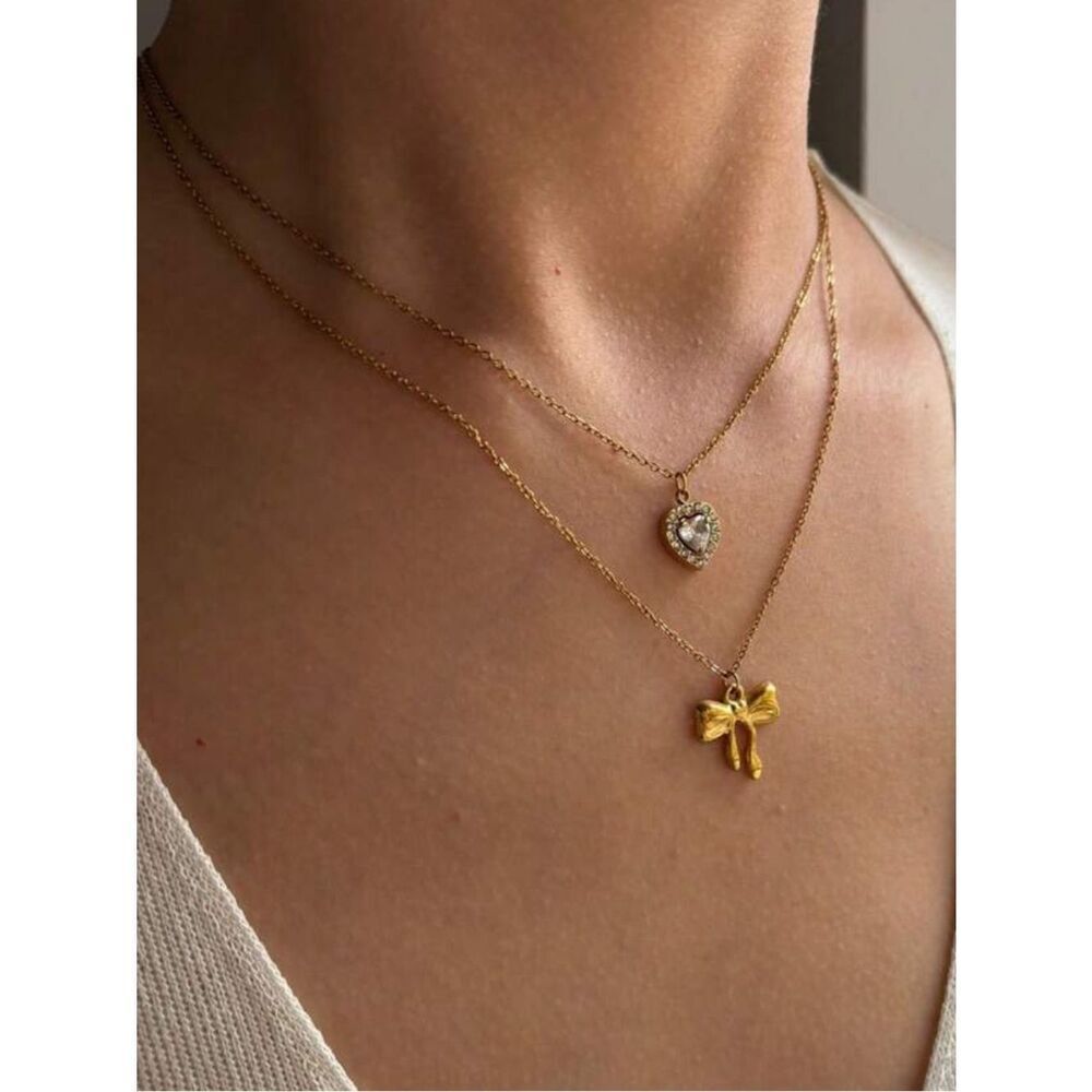 Crystal heart necklace #2523